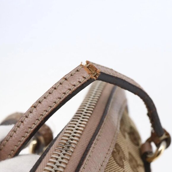 GUCCI GG Canvas Shoulder Bag Beige Gold Auth - Picture 10 of 16